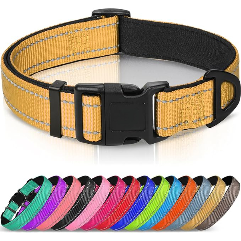 Reflective Adjustable Dog Collar With Quick Release Buckle