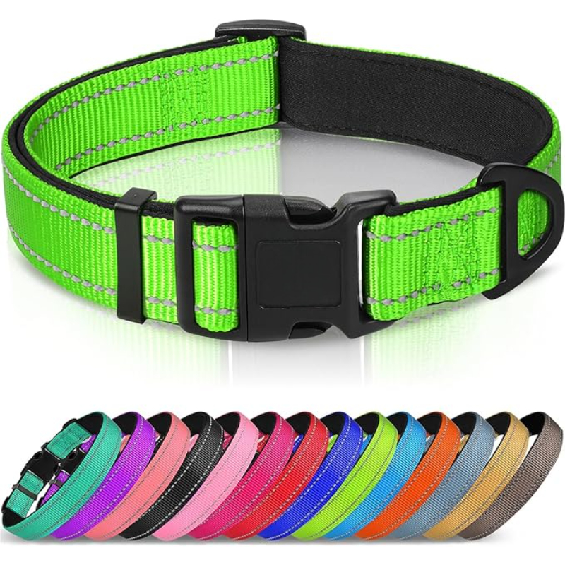 Reflective Adjustable Dog Collar With Quick Release Buckle