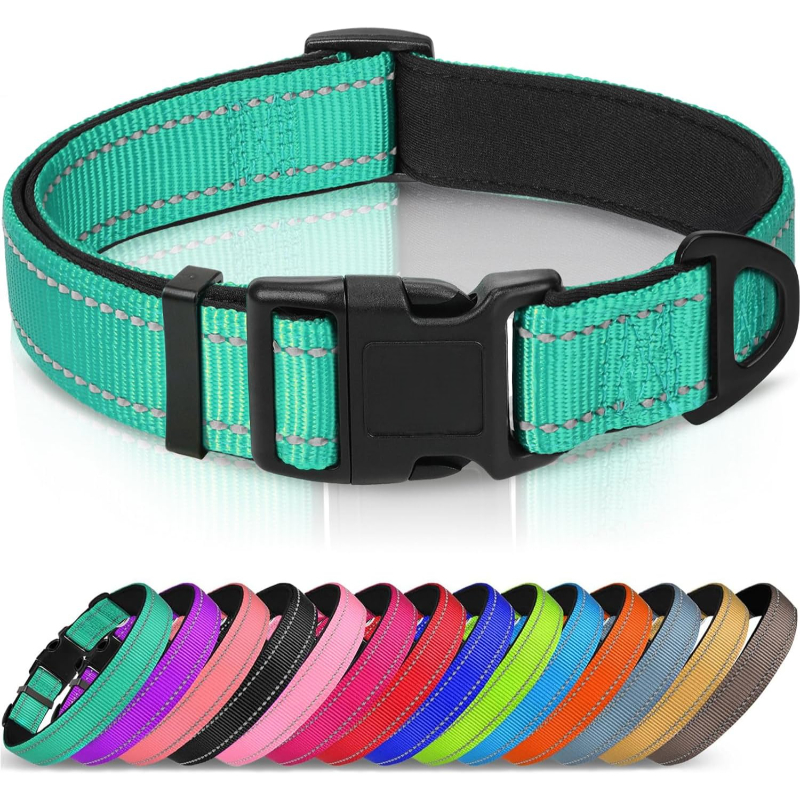 Reflective Adjustable Dog Collar With Quick Release Buckle