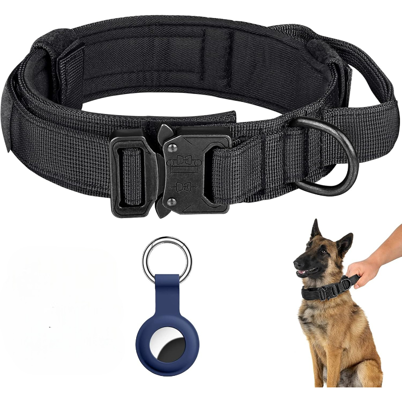 Tactical Dog Collar with Handle And Metal Buckle
