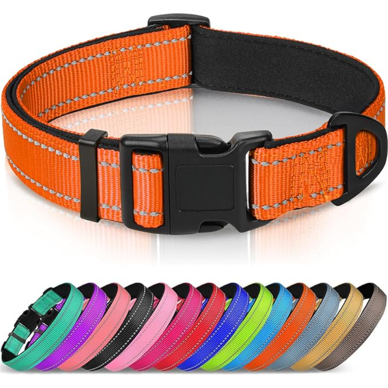 Reflective Adjustable Dog Collar With Quick Release Buckle
