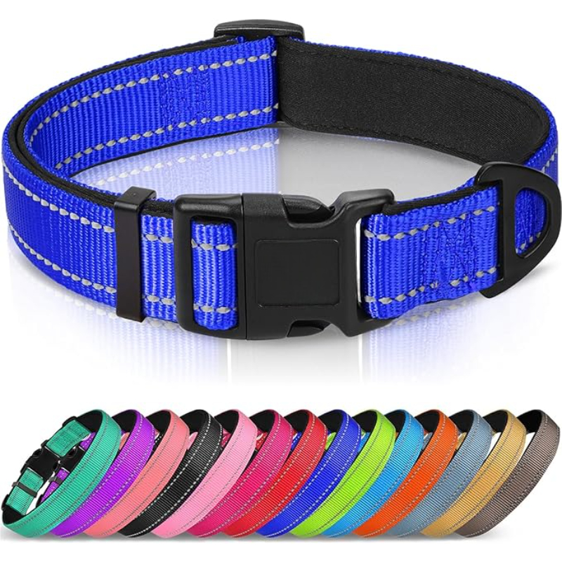 Reflective Adjustable Dog Collar With Quick Release Buckle