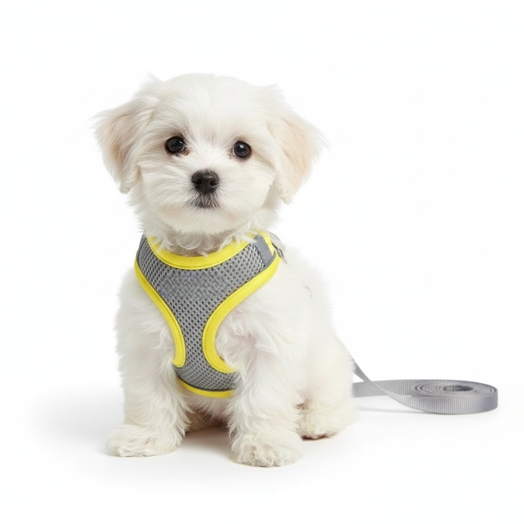 Adjustable Step In Dog Harness With Leash Set