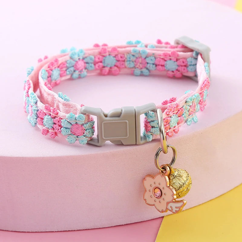 Cartoon Footprint Pet Collar With Bell