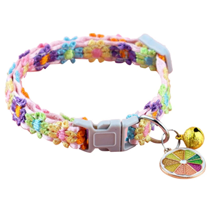 Cartoon Footprint Pet Collar With Bell