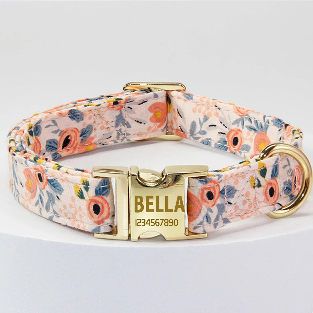 Personalized Dog Collar With Engraved Metal Buckle