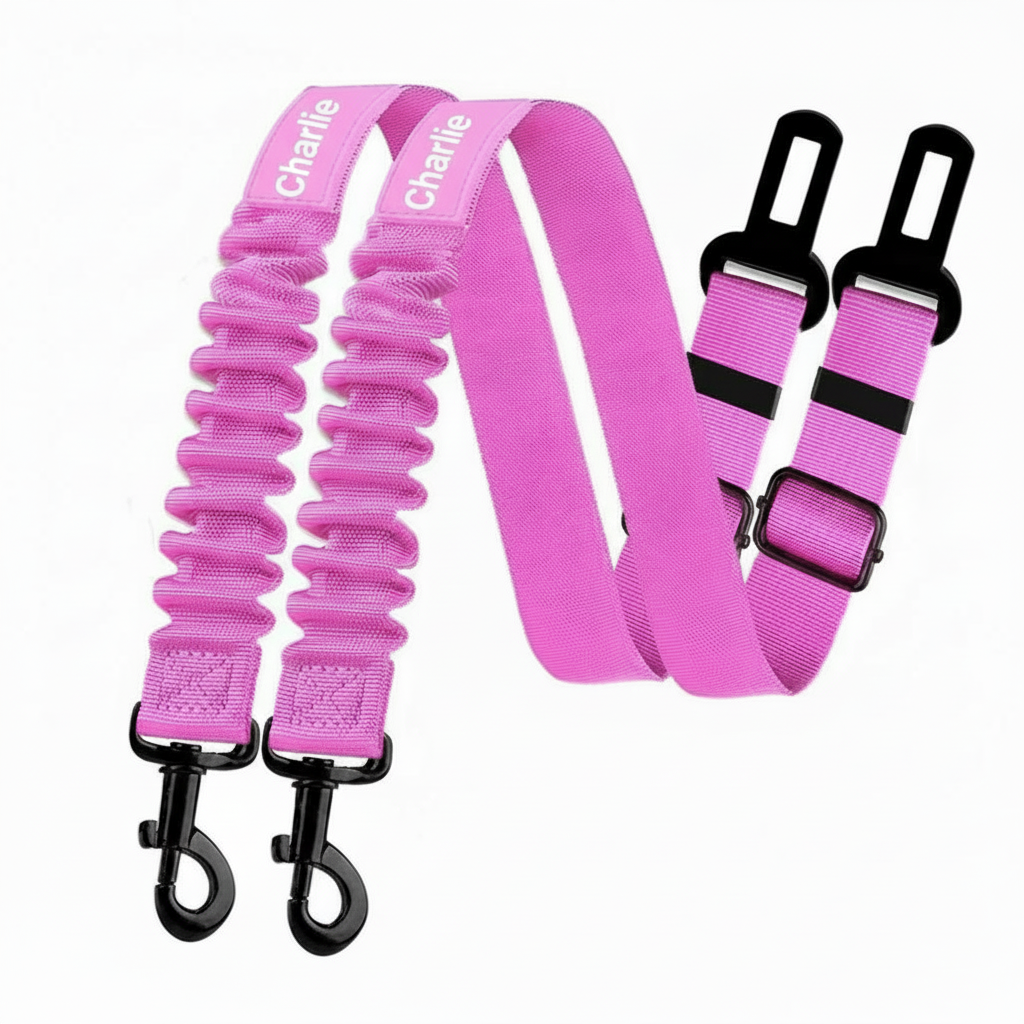 Dog Seat Belt for Car 2 Pack Adjustable Safety Seatbelt Clip