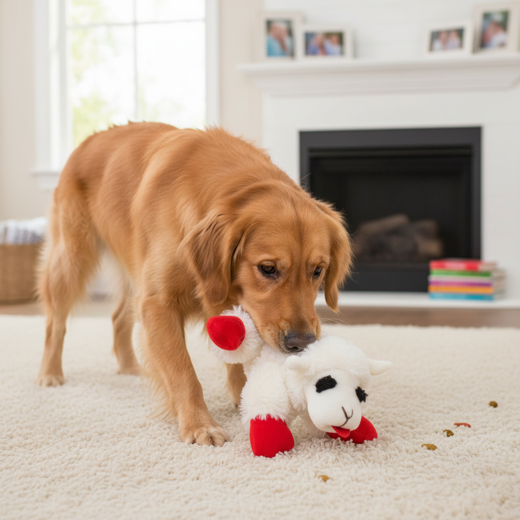 Lamb Chop Dog Toy Squeaky Plush Soft Stuffed Toy for Dogs