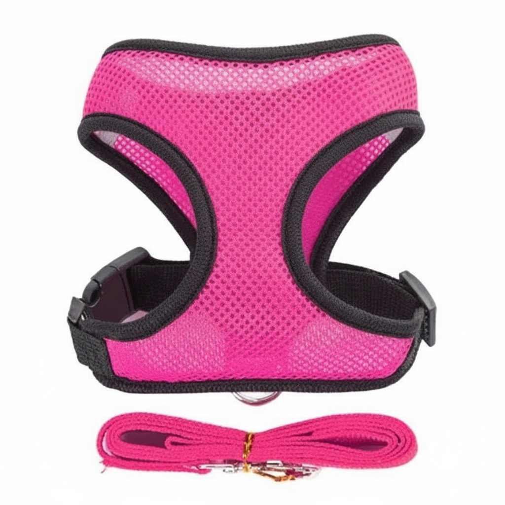 Soft Mesh Adjustable Dog Harness With Matching Leash
