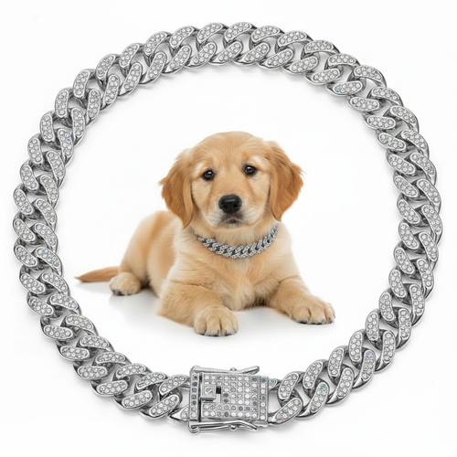 Crystal Dog Chain Collar