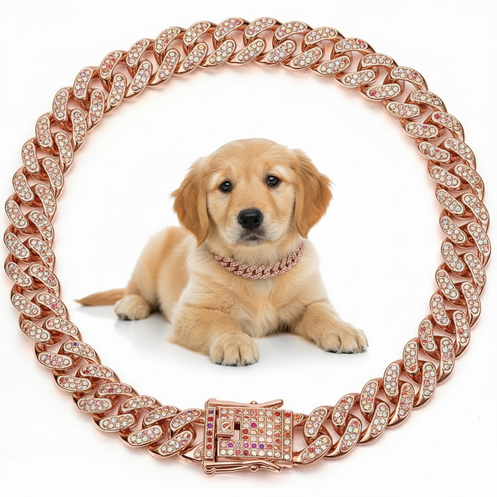 Crystal Dog Chain Collar