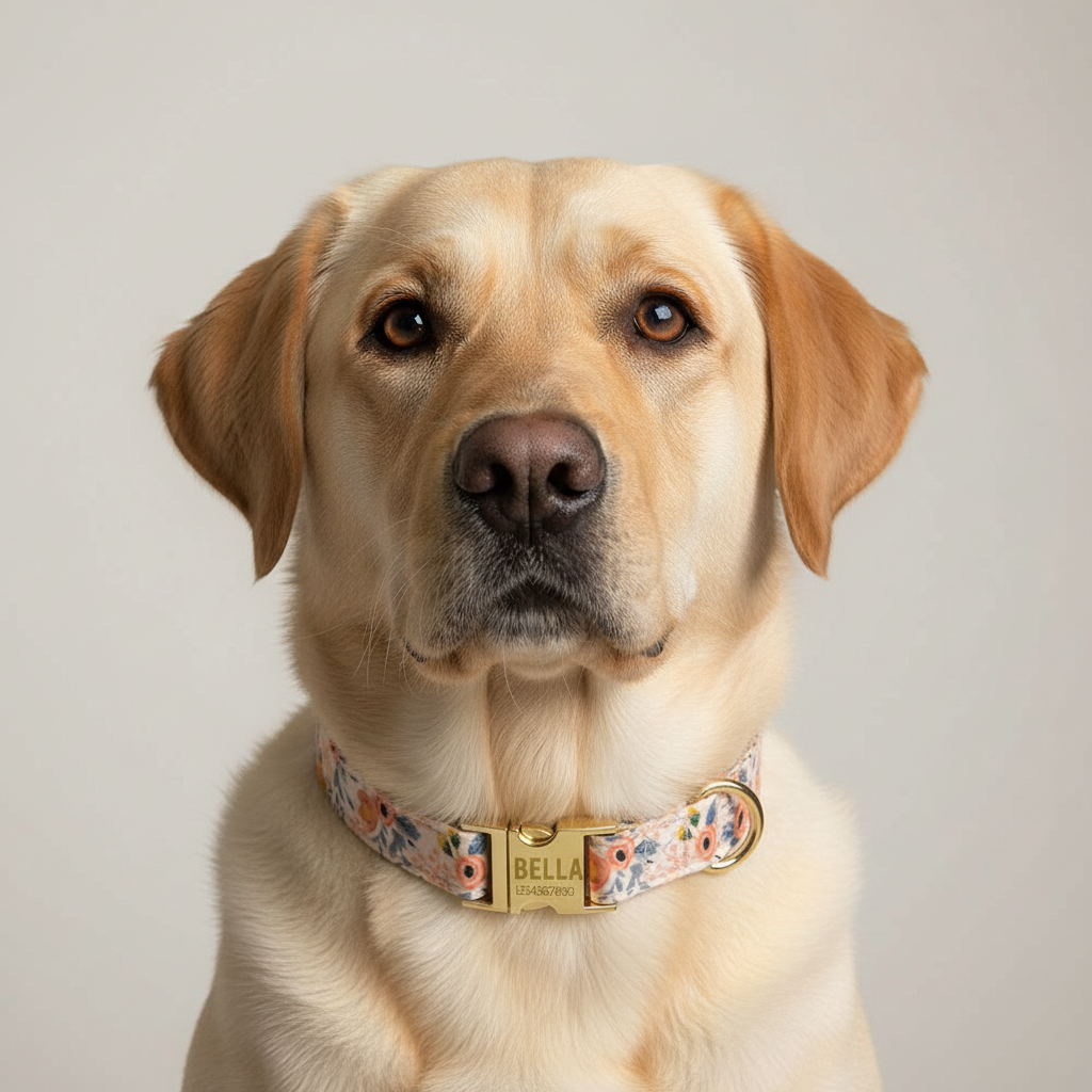 Personalized Dog Collar With Engraved Metal Buckle