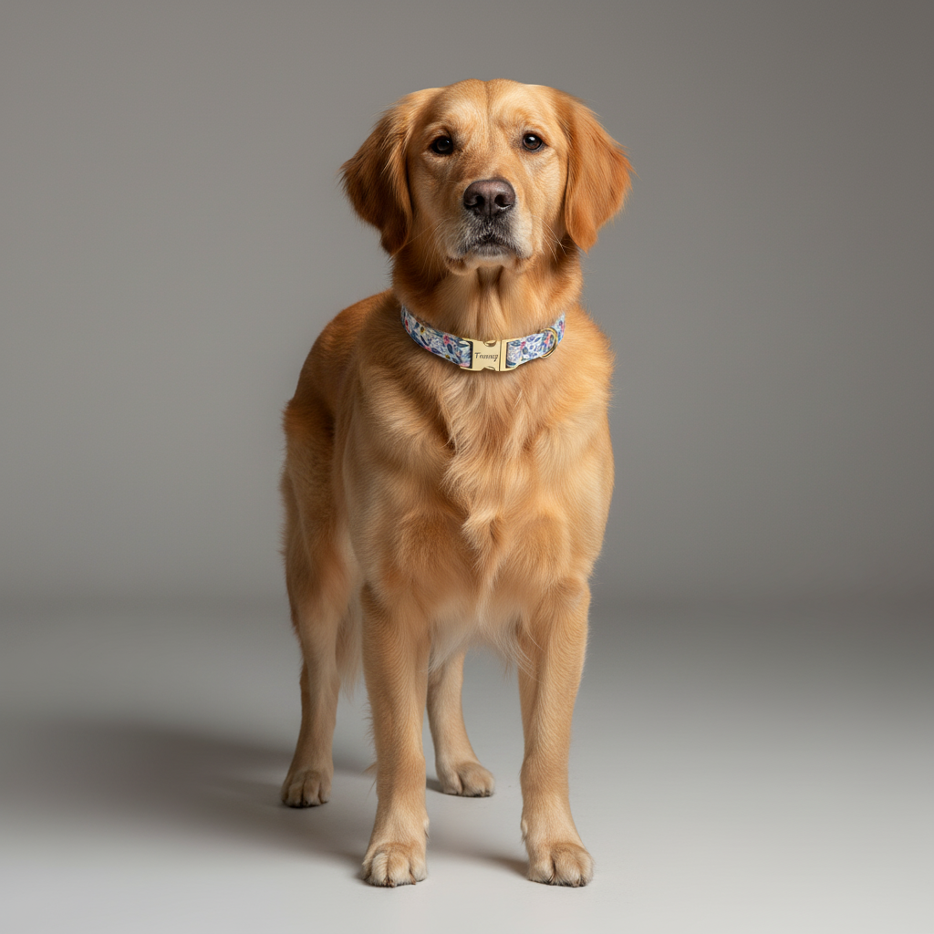 Personalized Dog Collar With Engraved Metal Buckle