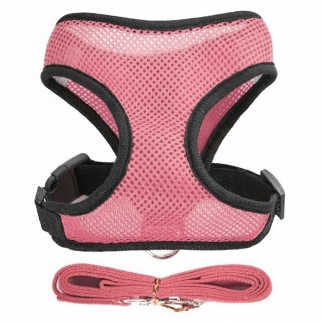 Soft Mesh Adjustable Dog Harness With Matching Leash