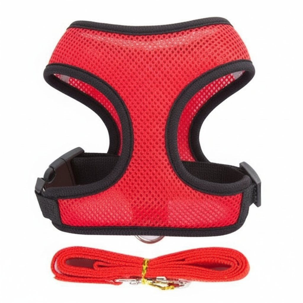 Soft Mesh Adjustable Dog Harness With Matching Leash