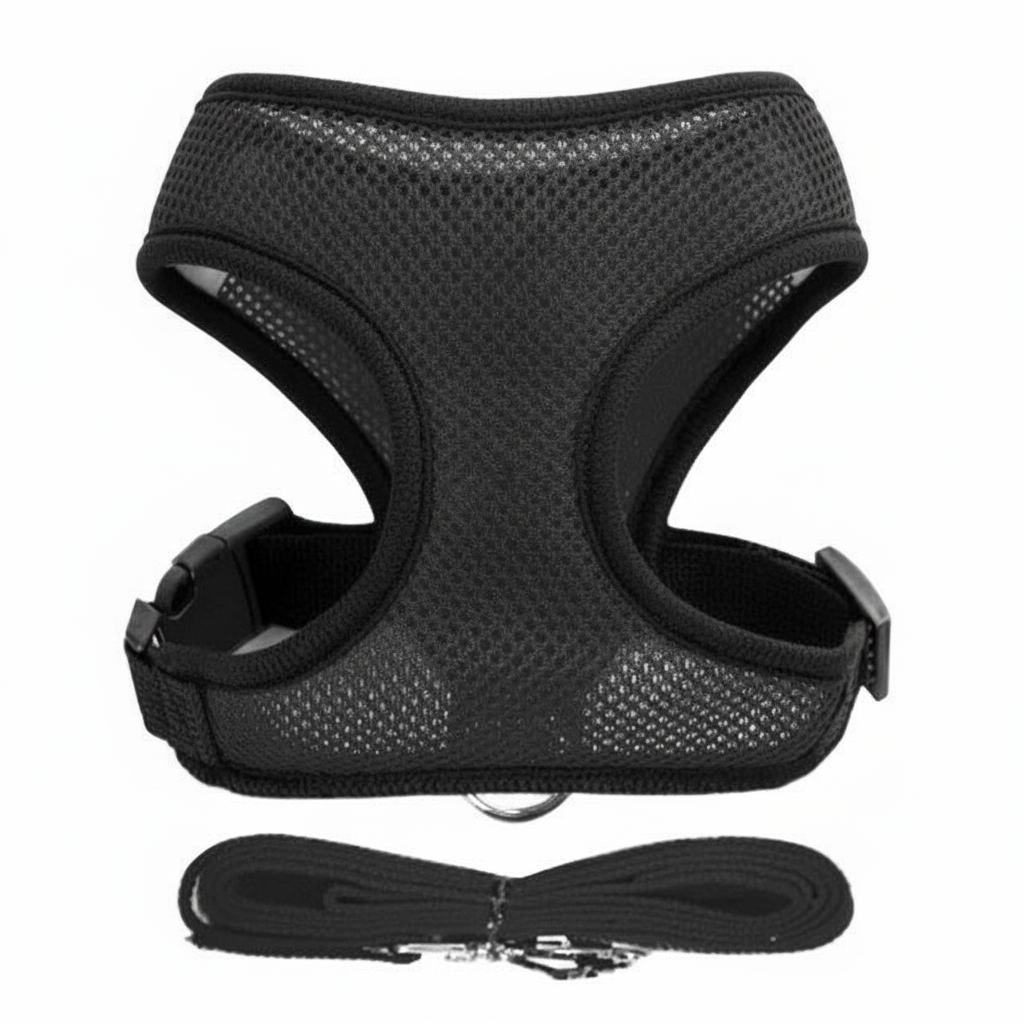 Soft Mesh Adjustable Dog Harness With Matching Leash