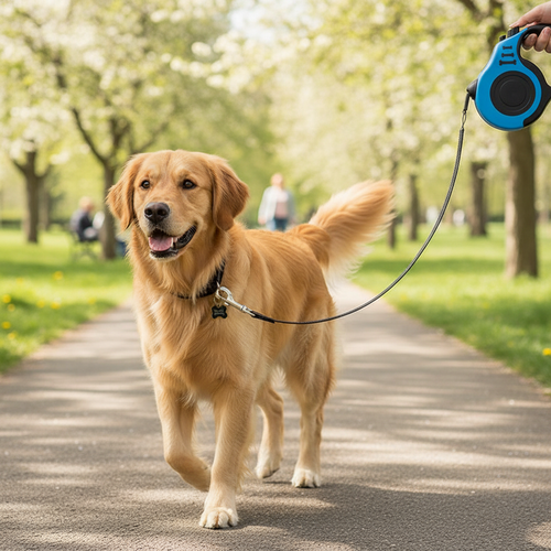 Automatic Retractable Dog Leash With Telescopic Pet Tape