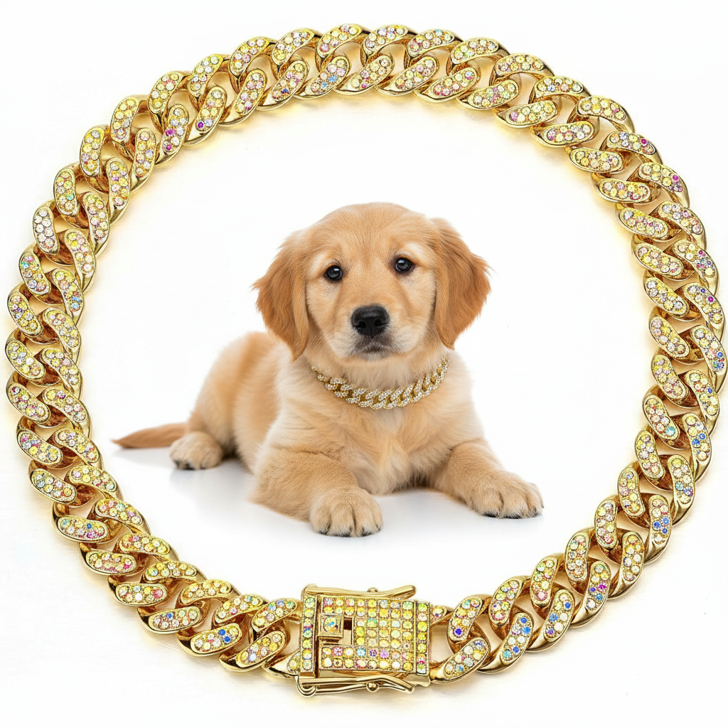 Crystal Dog Chain Collar