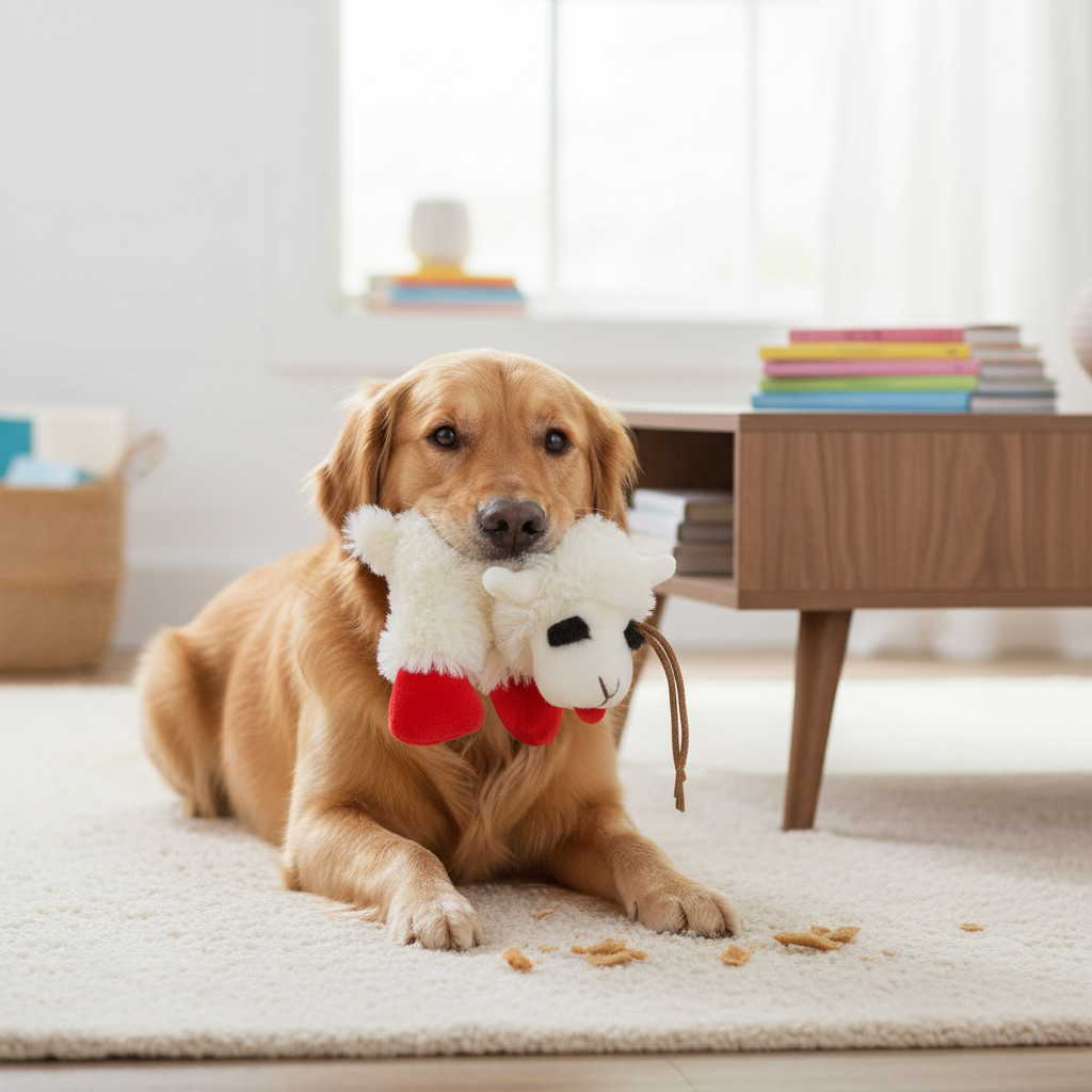 Lamb Chop Dog Toy Squeaky Plush Soft Stuffed Toy for Dogs